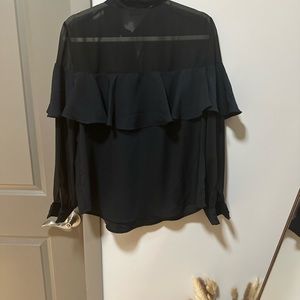 NY & Company Black sheer blouse